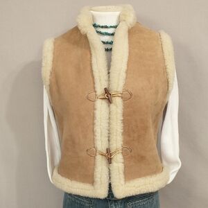 Quality Vintage Shearling Vest Bonwit Teller Authentic Sheepskin Leather & Fur